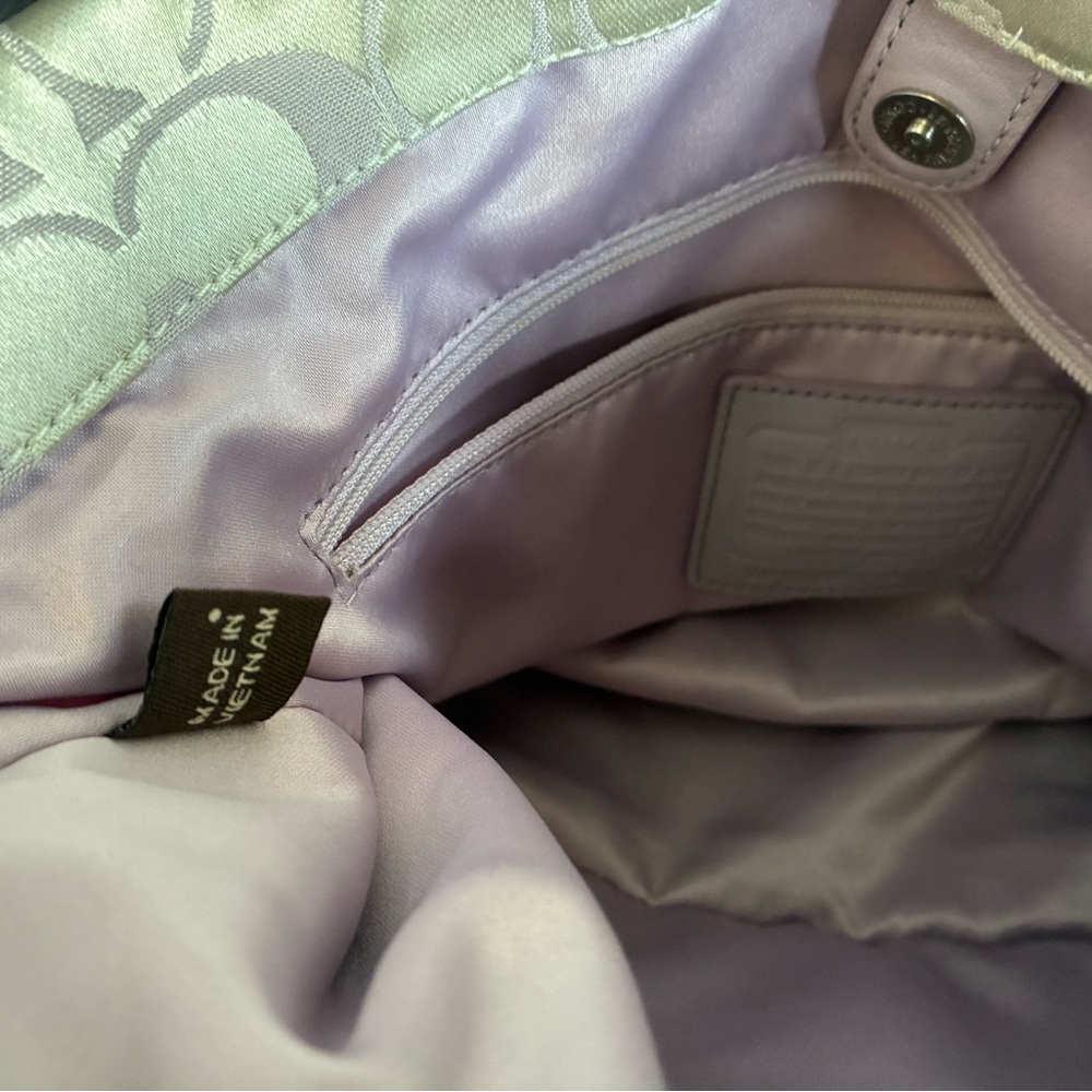 COACH BAG,Coach Cream and ligth purple Bag, COACH Shoulder Bag - Picture 12 of 16